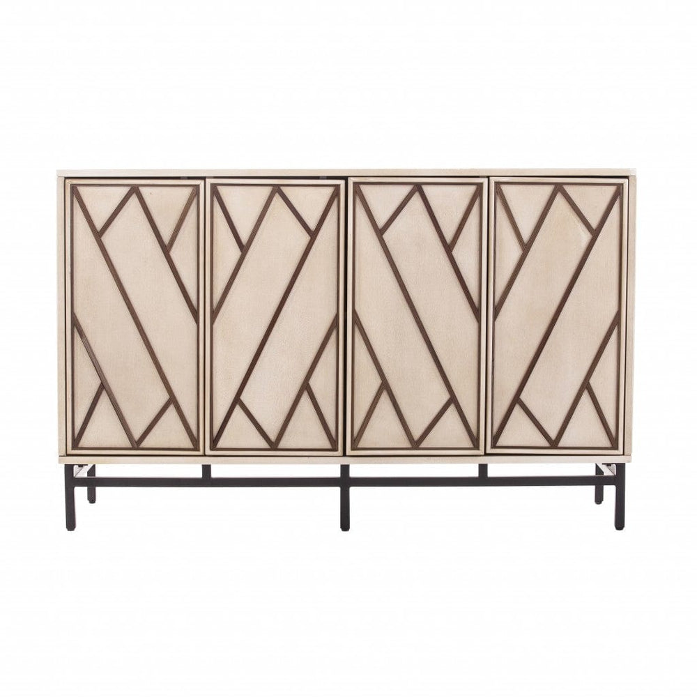 Champagne Deco Buffet Storage Cabinet - Homeroots