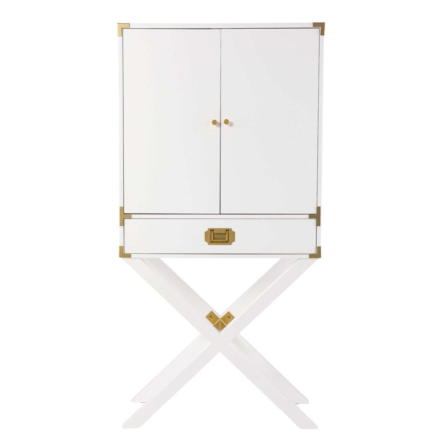 30" White Corner Display Stand With One Shelf And One Drawer - Homeroots - Flyclothing LLC