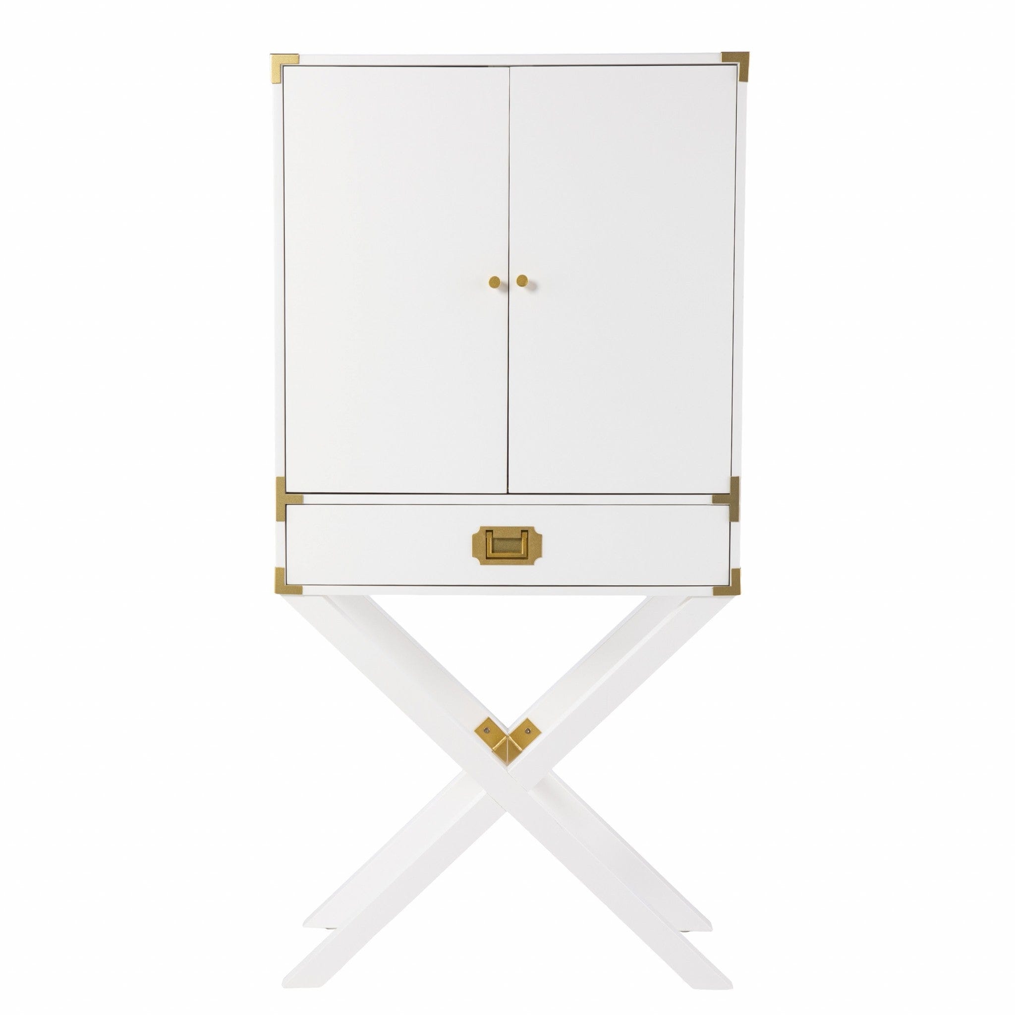 30" White Corner Display Stand With One Shelf And One Drawer - Homeroots - Flyclothing LLC