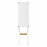 30" White Corner Display Stand With One Shelf And One Drawer - Homeroots