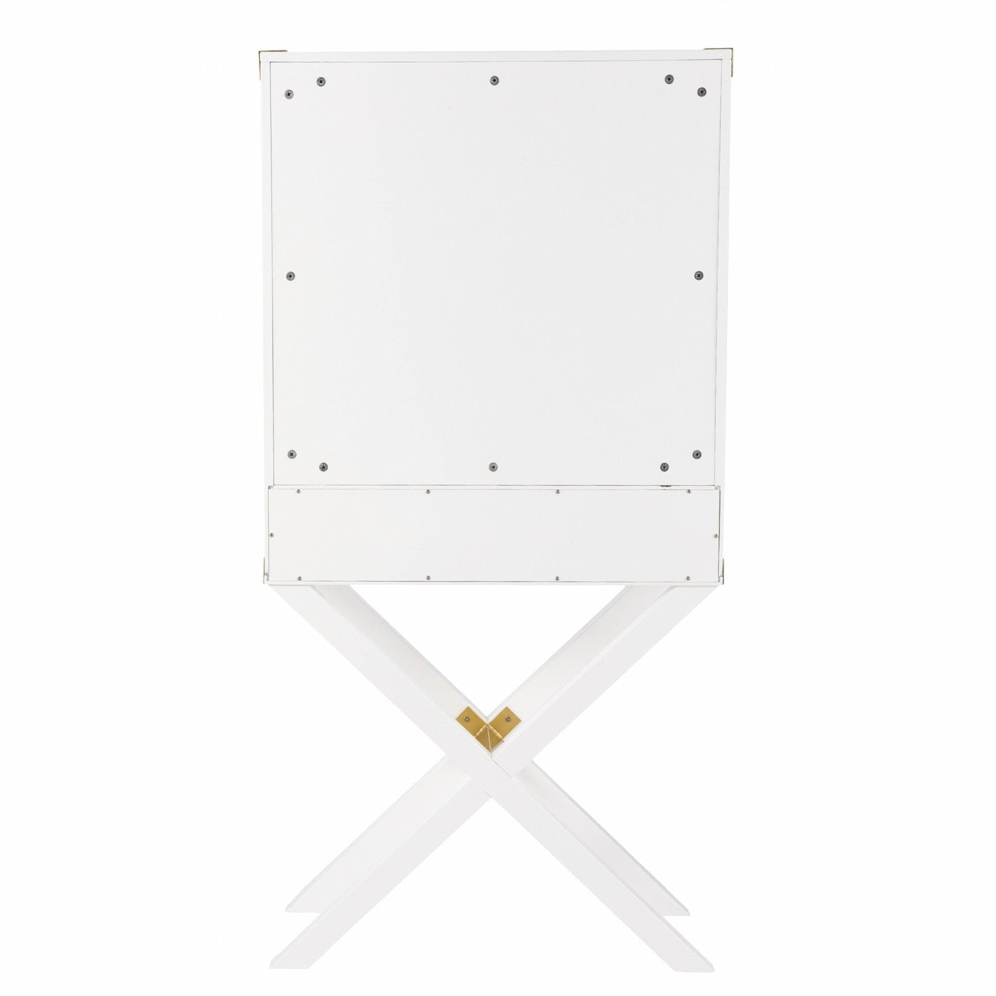 30" White Corner Display Stand With One Shelf And One Drawer - Homeroots - Flyclothing LLC