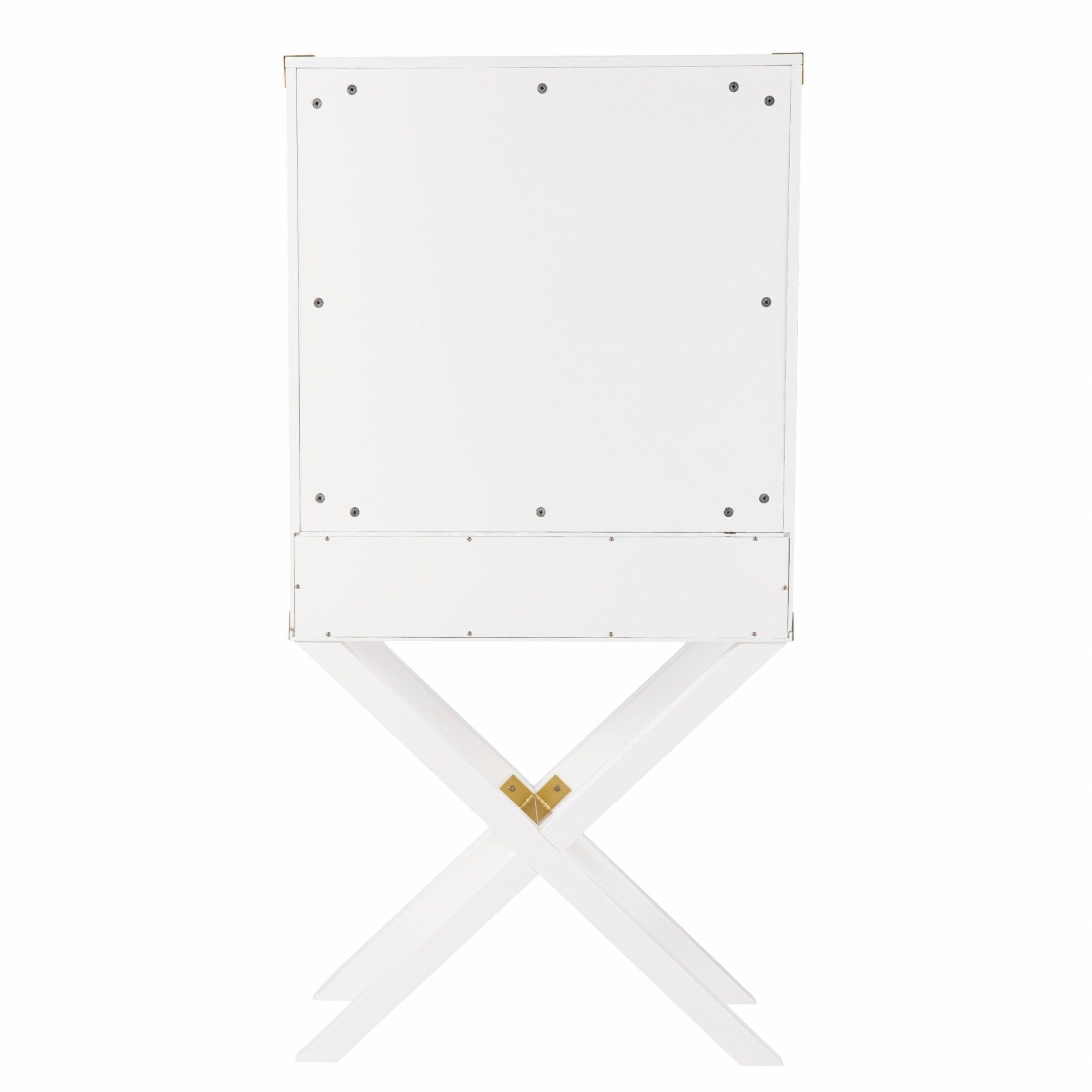 30" White Corner Display Stand With One Shelf And One Drawer - Homeroots - Flyclothing LLC