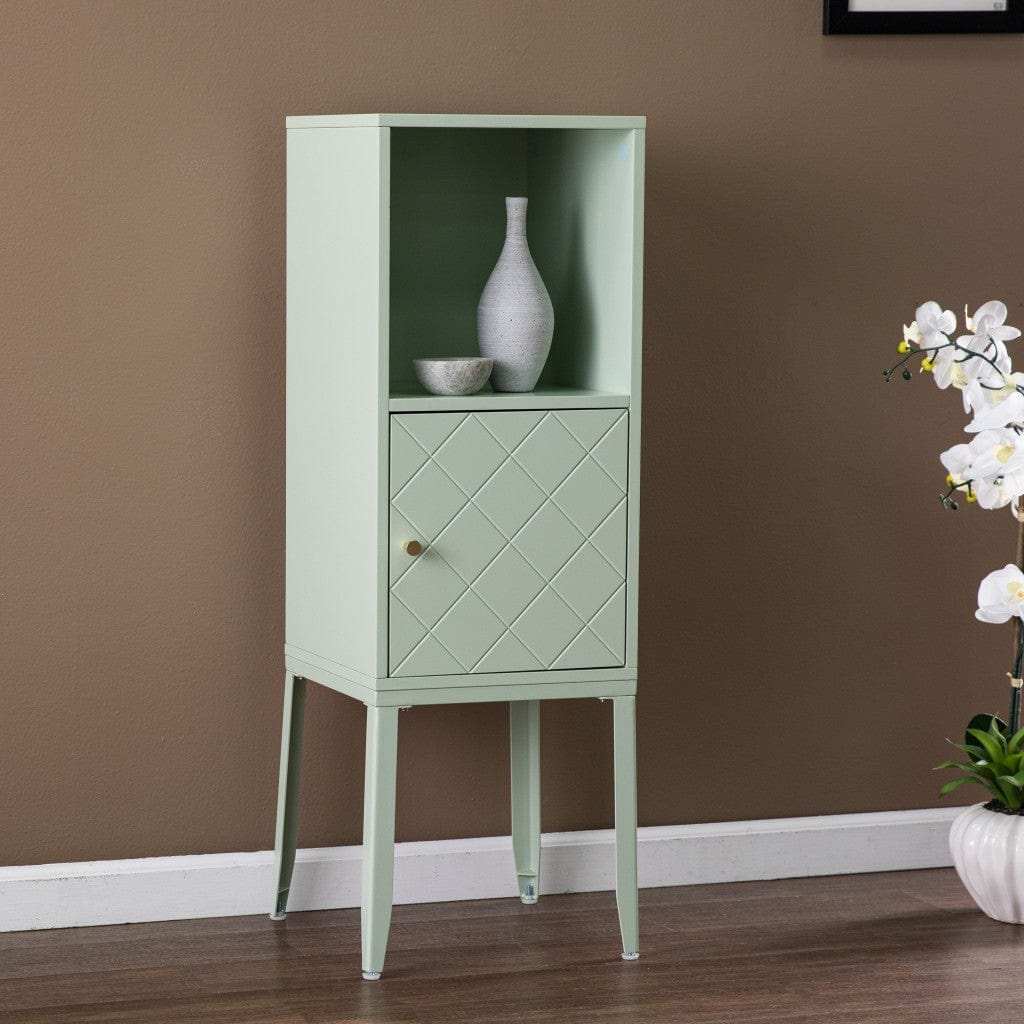 Pale Green Crosshatch Accent Storage Cabinet - Homeroots - Flyclothing LLC