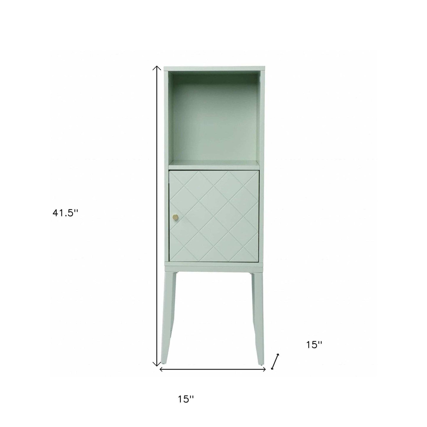 Pale Green Crosshatch Accent Storage Cabinet - Homeroots - Flyclothing LLC