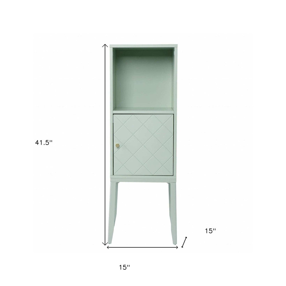Pale Green Crosshatch Accent Storage Cabinet - Homeroots - Flyclothing LLC