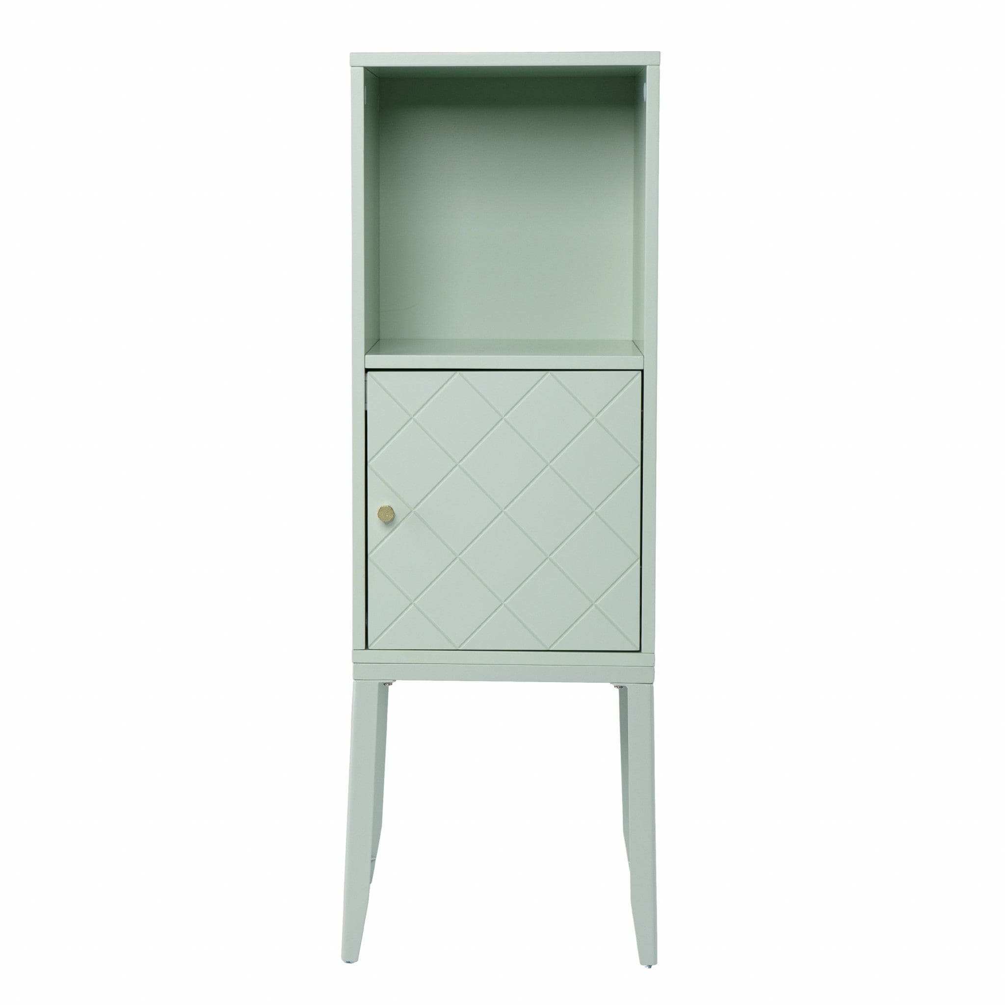 Pale Green Crosshatch Accent Storage Cabinet - Homeroots - Flyclothing LLC