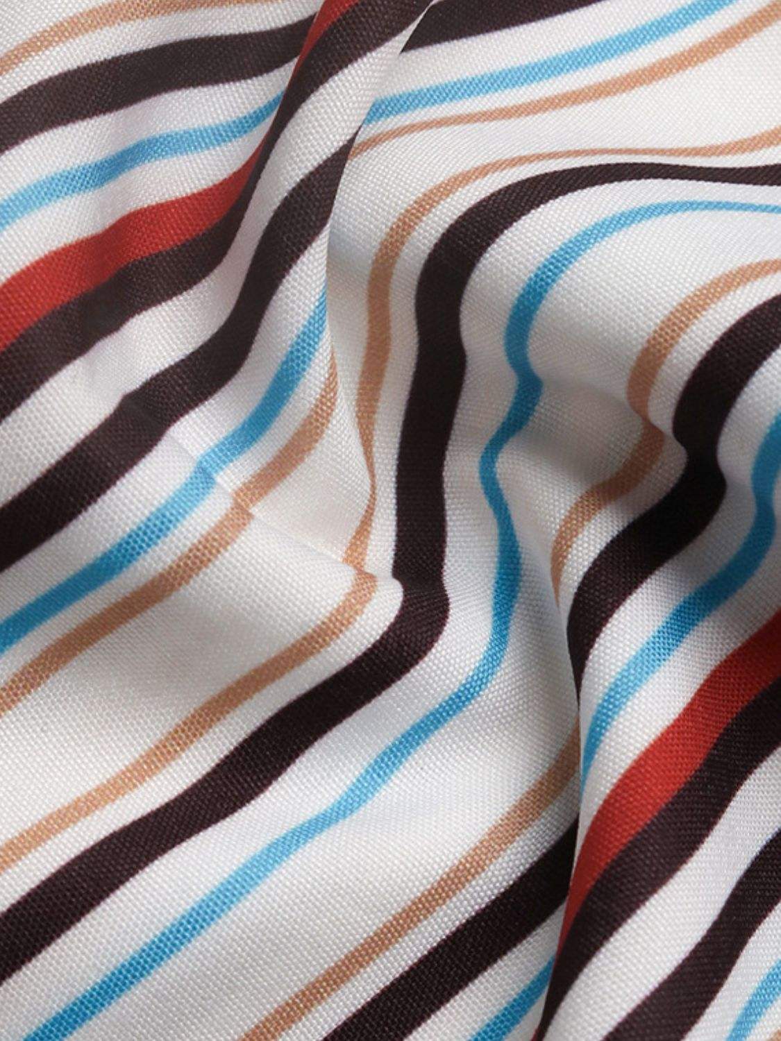 Perfee Contrast Striped Collared Neck Long Sleeve Shirt - Trendsi - Flyclothing LLC