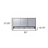 Contemporary Grid Lines Three Door Accent Cabinet - Homeroots - Flyclothing LLC