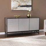 Contemporary Grid Lines Three Door Accent Cabinet - Homeroots - Flyclothing LLC