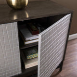 Contemporary Grid Lines Three Door Accent Cabinet - Homeroots - Flyclothing LLC