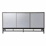 Contemporary Grid Lines Three Door Accent Cabinet - Homeroots - Flyclothing LLC