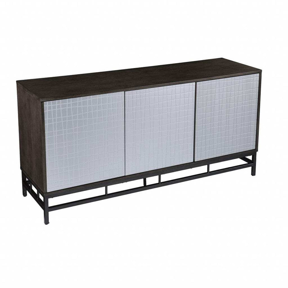 Contemporary Grid Lines Three Door Accent Cabinet - Homeroots - Flyclothing LLC