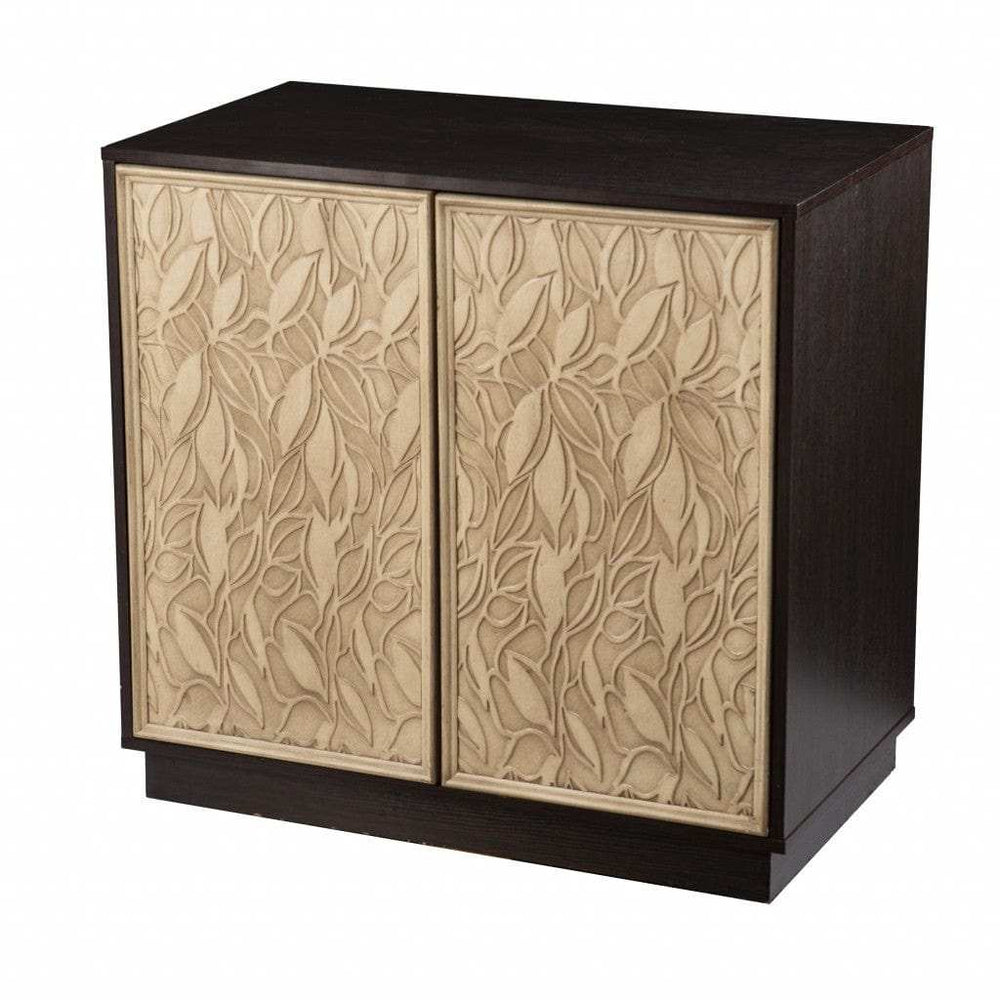 Brown and Cream Sculptural Leaf Accent Storage Cabinet - Homeroots - Flyclothing LLC