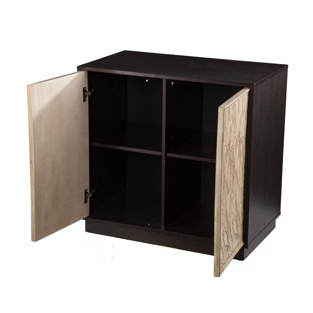 Brown and Cream Sculptural Leaf Accent Storage Cabinet - Homeroots - Flyclothing LLC