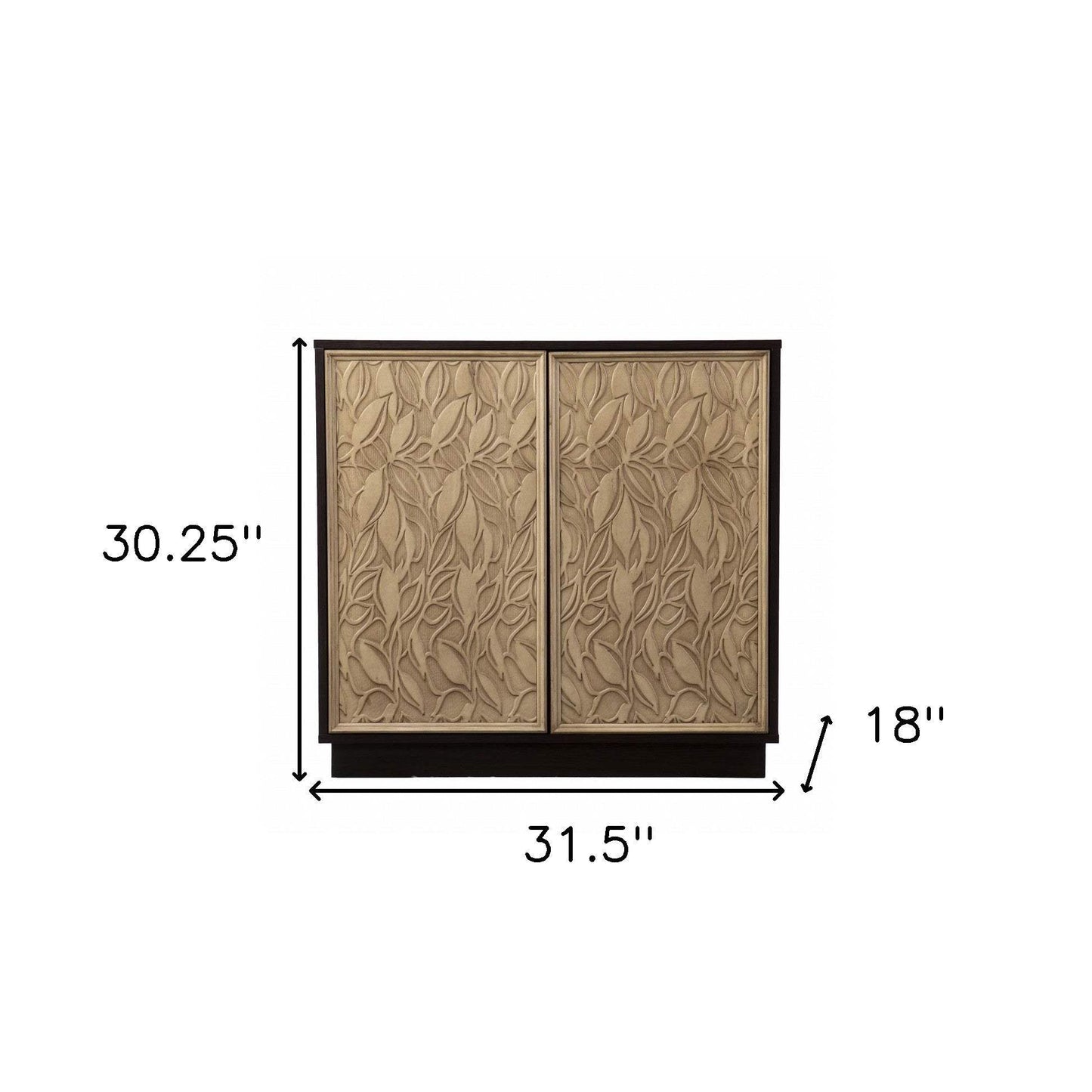 Brown and Cream Sculptural Leaf Accent Storage Cabinet - Homeroots - Flyclothing LLC