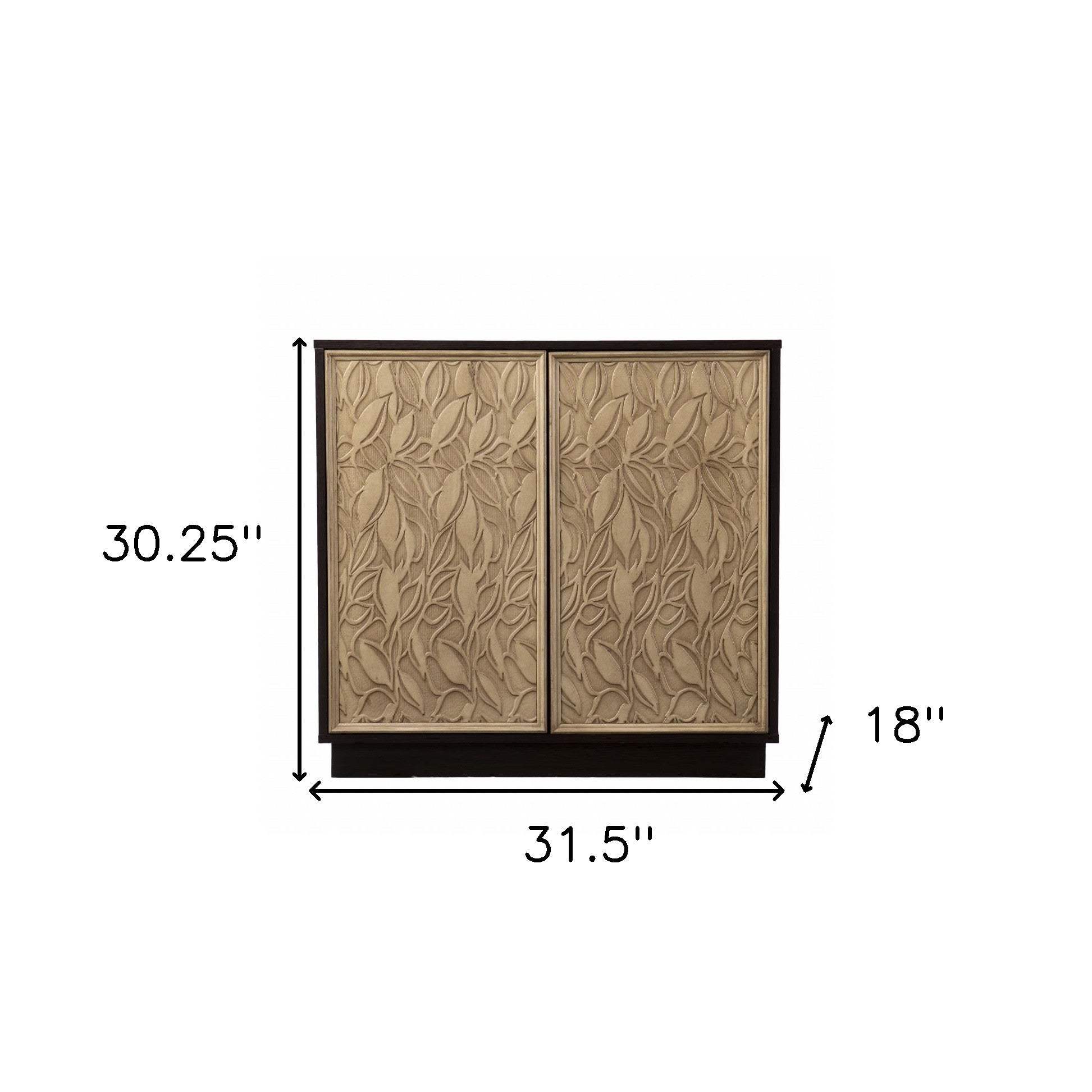 Brown and Cream Sculptural Leaf Accent Storage Cabinet - Homeroots - Flyclothing LLC