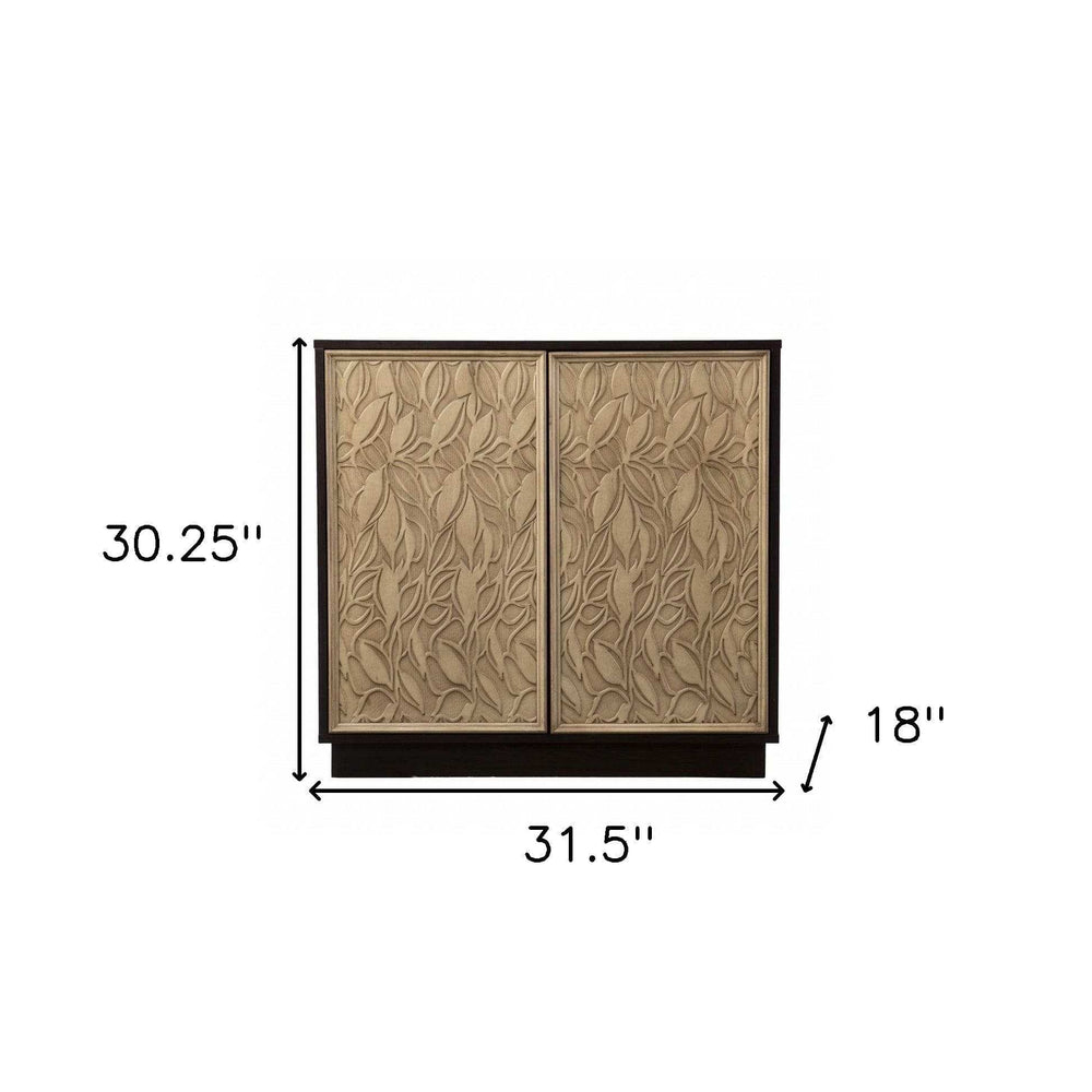 Brown and Cream Sculptural Leaf Accent Storage Cabinet - Homeroots - Flyclothing LLC