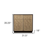 Brown and Cream Sculptural Leaf Accent Storage Cabinet - Homeroots - Flyclothing LLC