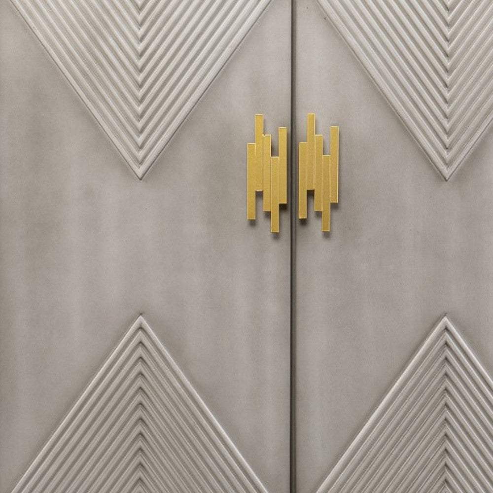 Graywash Textured Geo Contemporary Accent Cabinet - Homeroots - Flyclothing LLC