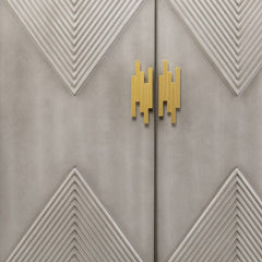 Graywash Textured Geo Contemporary Accent Cabinet - Homeroots