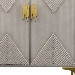 Graywash Textured Geo Contemporary Accent Cabinet - Homeroots