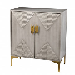 Graywash Textured Geo Contemporary Accent Cabinet