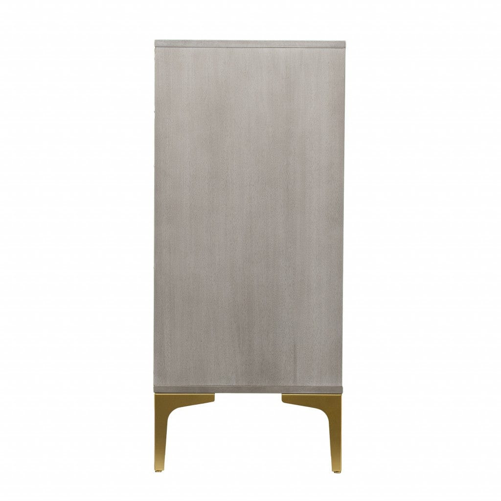 Graywash Textured Geo Contemporary Accent Cabinet - Homeroots