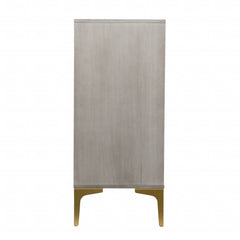 Graywash Textured Geo Contemporary Accent Cabinet - Homeroots