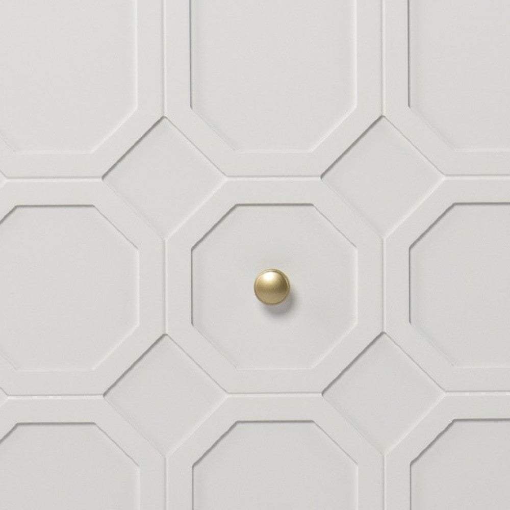 White and Gold Moroccan Dynasty Two Door Accent Cabinet - Homeroots - Flyclothing LLC