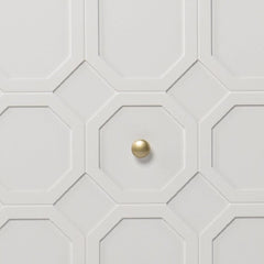 White and Gold Moroccan Dynasty Two Door Accent Cabinet