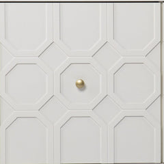 White and Gold Moroccan Dynasty Two Door Accent Cabinet