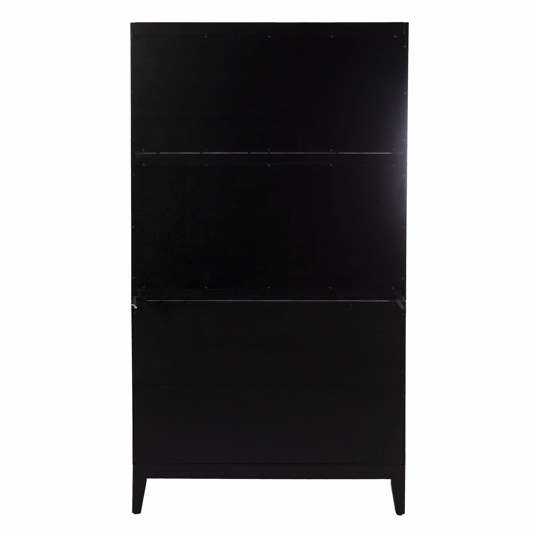 Rustic Black and Light Bamboo Tall Buffet Cabinet - Homeroots - Flyclothing LLC