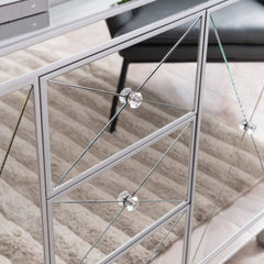 Glamorous Mirrored Bling Multi Storage Accent Cabinet - Homeroots