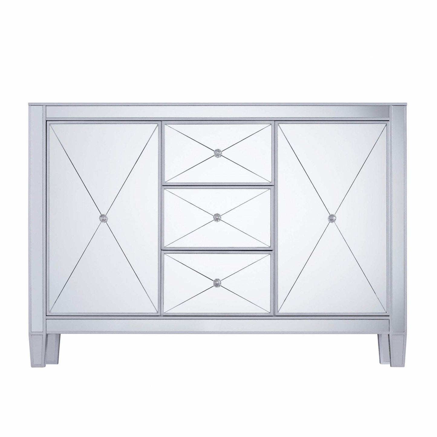 Glamorous Mirrored Bling Multi Storage Accent Cabinet - Homeroots - Flyclothing LLC