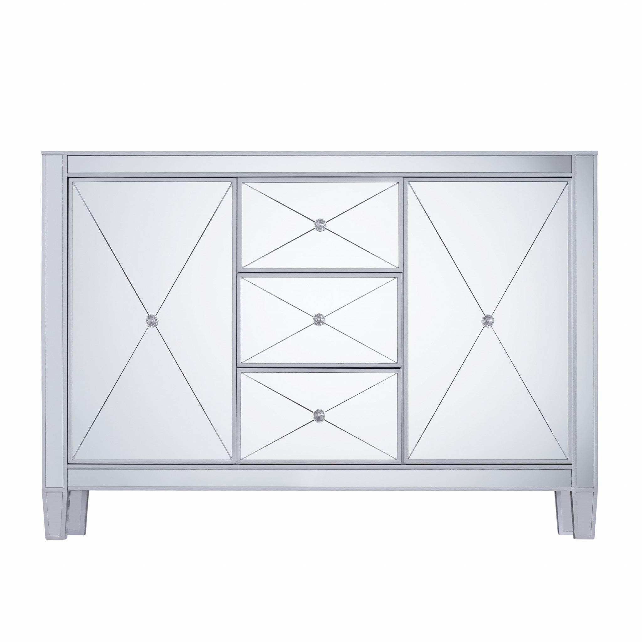 Glamorous Mirrored Bling Multi Storage Accent Cabinet - Homeroots - Flyclothing LLC