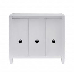 Glamorous Mirrored Bling Three Door Accent Cabinet - Homeroots