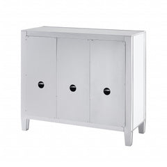 Glamorous Mirrored Bling Three Door Accent Cabinet - Homeroots