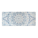 19" X 45" Shades of Blue Ornate Floral Medallion Wood Plank Wall Art - Homeroots
