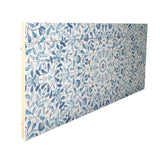 19" X 45" Shades of Blue Ornate Floral Medallion Wood Plank Wall Art - Homeroots
