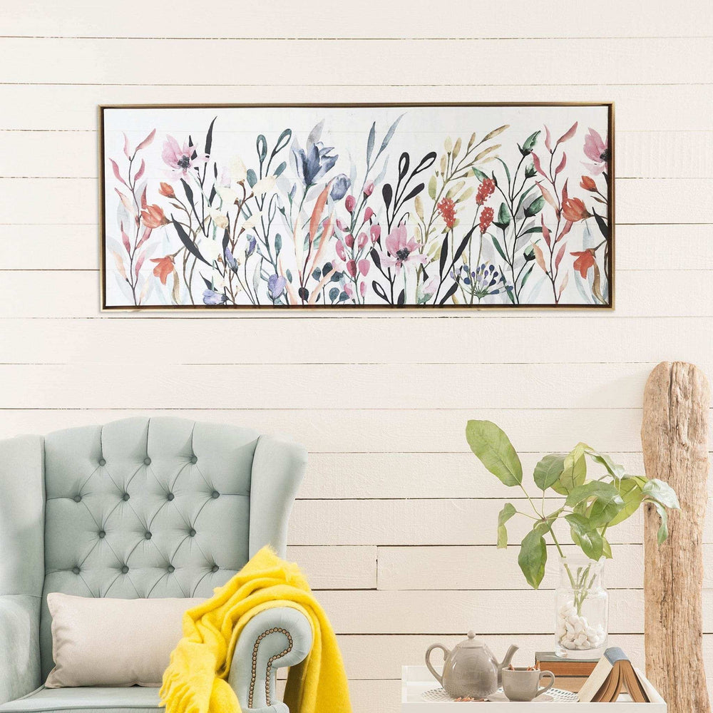 Rainbow of Wildflowers Framed Giclee Wall Art Floater Frame Graphic Art Wall Art - Homeroots - Flyclothing LLC