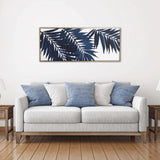Bold Blue Palms Framed Canvas Wall Art Floater Frame Graphic Art Wall Art - Homeroots - Flyclothing LLC