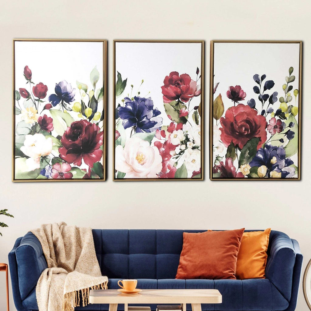 Floral and Bright Garden Framed Canvas Wall Art Floater Frame Graphic Art Wall Art - Homeroots - Flyclothing LLC