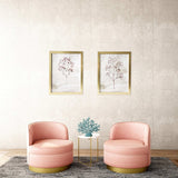 Set Of Two Two Piece Blush Pink Branch Framed Wall Art Picture Frame Graphic Art Wall Art - Homeroots - Flyclothing LLC