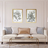 Set Of Two Two Piece Grey Leaves Framed Wall Art Picture Frame Graphic Art Wall Art - Homeroots - Flyclothing LLC