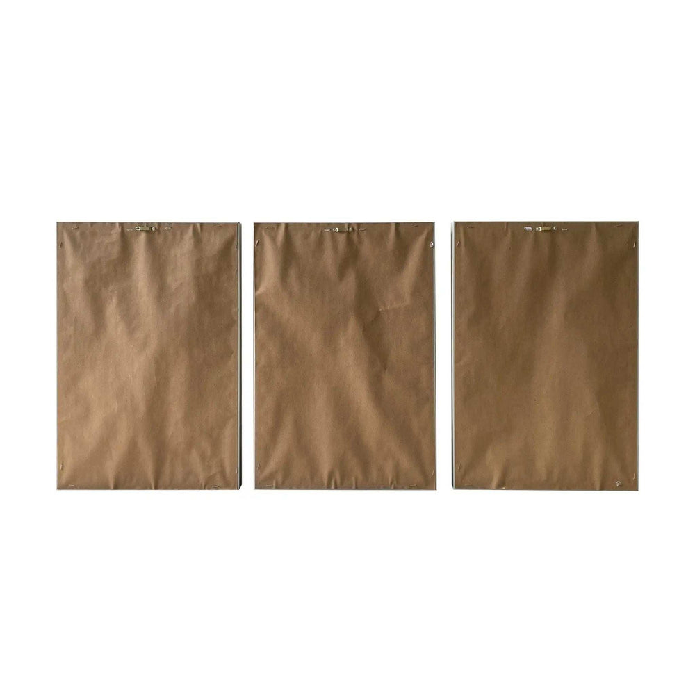 Set Of Three Blues and Grays Abstract Framed Canvas Wall Art Floater Frame Graphic Art Wall Art - Homeroots - Flyclothing LLC