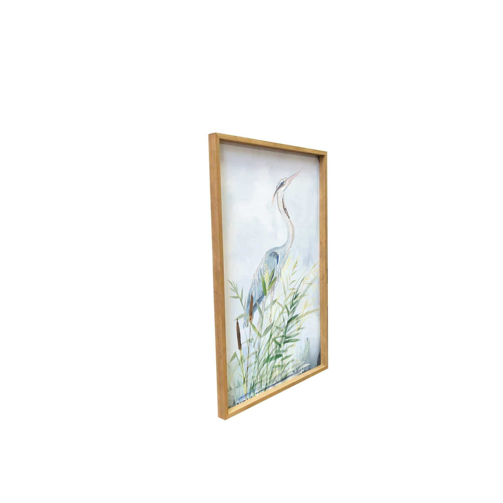 Stunning Heron Wooden Framed Canvas Wall Art Picture Frame Graphic Art Wall Art - Homeroots - Flyclothing LLC