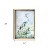 Stunning Heron Wooden Framed Canvas Wall Art Picture Frame Graphic Art Wall Art - Homeroots - Flyclothing LLC
