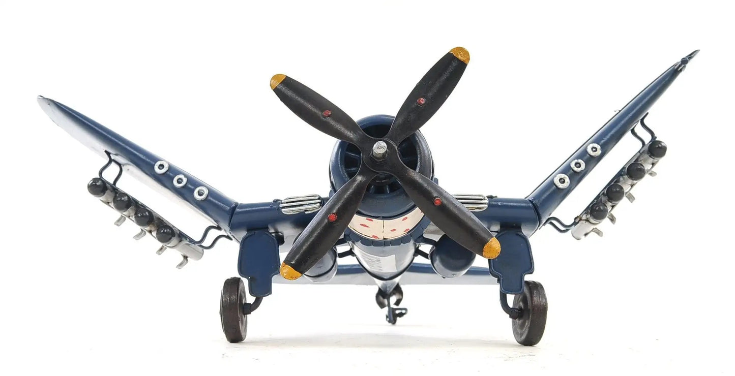 6" Blue Metal Hand Painted Model Airplane Tabletop Sculpture - Homeroots - Flyclothing LLC