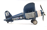 6" Blue Metal Hand Painted Model Airplane Tabletop Sculpture - Homeroots