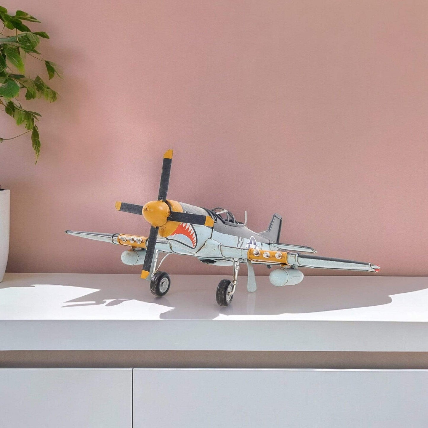 6" Steel Metal Airplane Hand Painted Decorative Airplane - Homeroots - Flyclothing LLC